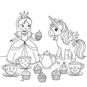 imprimer coloriage Princesse Licorne gratuit