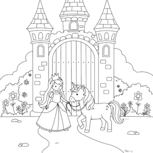 coloriage Princesse Licorne à imprimer pour enfant de 8 ans