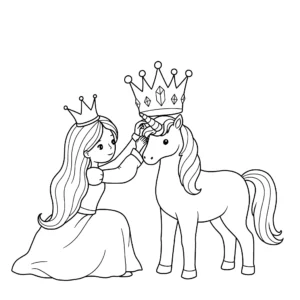 coloriage Princesse Licorne educatif pour enfant