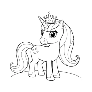 coloriage Princesse Licorne pour enfant de 3 ans