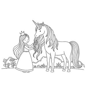 coloriage Princesse Licorne et dessin a imprimer
