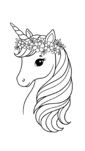 coloriage Princesse Licorne pour primaire