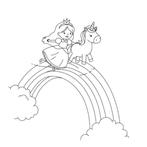 coloriage Princesse Licorne gratuit pour enfants
