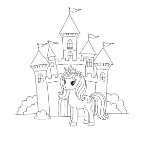 a imprimer coloriage Princesse Licorne gratuit