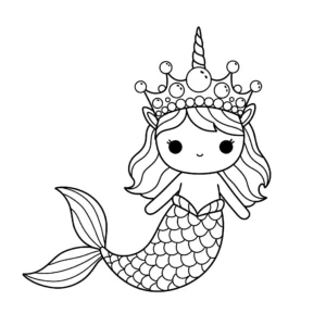 coloriage Sirene Licorne à imprimer pour enfant de 10 ans