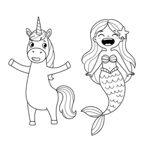 coloriage Sirene Licorne a colorier en ligne