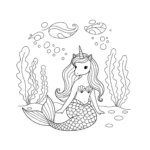 coloriage Sirene Licorne et dessin a imprimer