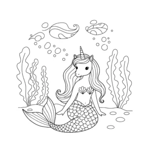 coloriage Sirene Licorne et dessin a imprimer