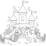 télécharger coloriage Sirene Licorne gratuit