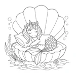 coloriage Sirene Licorne pour primaire