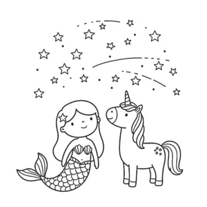 coloriage Sirene Licorne a imprimer gratuit