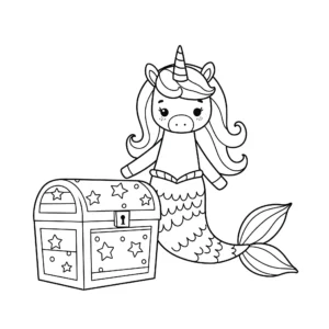 coloriage Sirene Licorne à imprimer gratuit