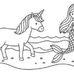 coloriage Sirene Licorne d