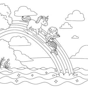 coloriage Sirene Licorne a imprimer gratuitement