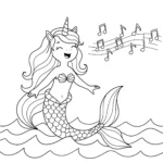 coloriage Sirene Licorne a telecharger