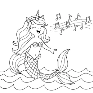 coloriage Sirene Licorne a telecharger