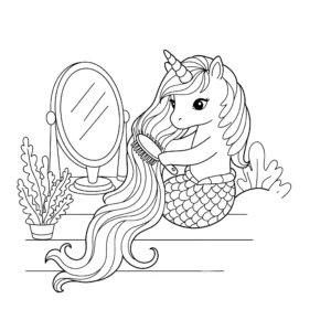 coloriage Sirene Licorne d
