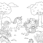 coloriage Sirene Licorne en ligne pour enfant