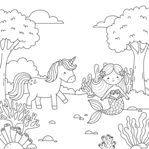 coloriage Sirene Licorne en ligne pour enfant