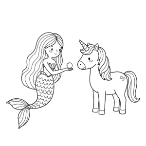 imprimer coloriage Sirene Licorne gratuit