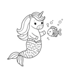 coloriage Sirene Licorne à imprimer pdf gratuit