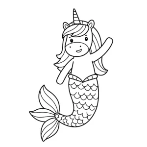 coloriage Sirene Licorne educatif pour enfant