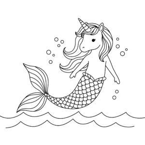 coloriage Sirene Licorne et dessin a imprimer