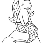 coloriage Sirene Licorne de pour enfants