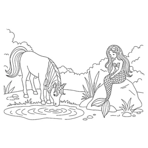 coloriage Sirene Licorne pour enfant de 8 ans