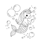 coloriage Sirene Licorne à imprimer pour enfants