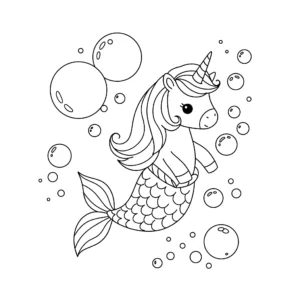 coloriage Sirene Licorne à imprimer pour enfants