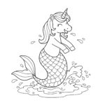 coloriage Sirene Licorne pour enfant à imprimer