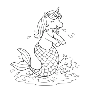 coloriage Sirene Licorne pour enfant à imprimer