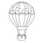 coloriage Une montgolfière avec des motifs simples à imprimer pour enfant de 10 ans