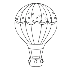 coloriage Une montgolfière avec des motifs simples à imprimer pour enfant de 10 ans