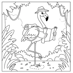 coloriage Flamant Rose de pour enfants