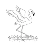 coloriage Flamant Rose à imprimer pour enfant de 4 ans