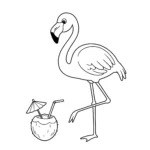 coloriage Flamant Rose gratuit a imprimer