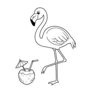 coloriage Flamant Rose gratuit a imprimer