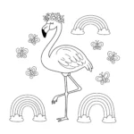 coloriage Flamant Rose pour enfants a imprimer gratuit