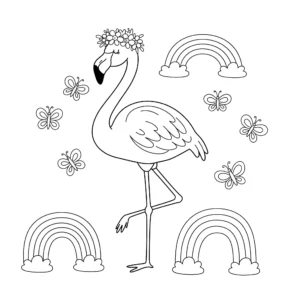 coloriage Flamant Rose pour enfants a imprimer gratuit