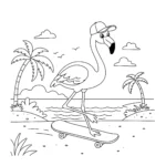 coloriage Flamant Rose pour enfant de 3 ans