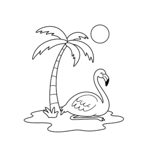 coloriage Flamant Rose pour enfants a imprimer gratuit