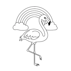 coloriage Flamant Rose pour enfant de 10 ans