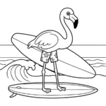 coloriage Flamant Rose gratuit à imprimer