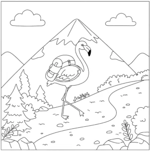 coloriage Flamant Rose pour enfant de 4 ans