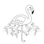 coloriage Flamant Rose pour enfant de 6 ans