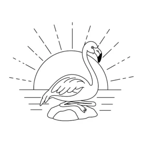 coloriage Flamant Rose pour enfant gratuit