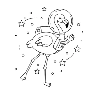 coloriage Flamant Rose gratuit pour enfants