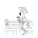 coloriage Flamant Rose à imprimer pour enfant de 6 ans